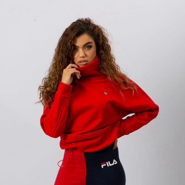 Fila Milano Turtleneck Women's Sweatshirts - Red,NZ 609-58460